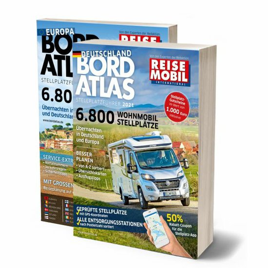 Atlas evropských míst pro krátkodobé přenocování Reisemobil Bordatlas pro letošní rok - POUZE NĚMECKY