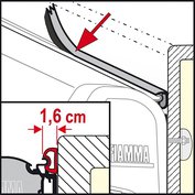 Těsnící pás mezi stěnu karavanu a markýzu Fiamma RAIN GUARD L 9 cm