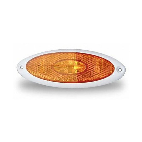 Poziční světlo LED žluté sklo a odrazka Jokon SMLR 2010/12V bílý rámeček 12,4 x 4,5 x 1,6 cm