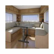 Sklopný stůl do karavanu bez desky Kessebohmer délka 750 mm světle šedý