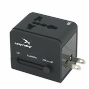 Univerzální cestovní adaptér Easy Camp s různými normami zásuvek 230V a USB
