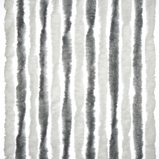 Dekorativní chemlonový závěs x 56 x 175 cm pro dveře obytných přívěsů šedý - bílý