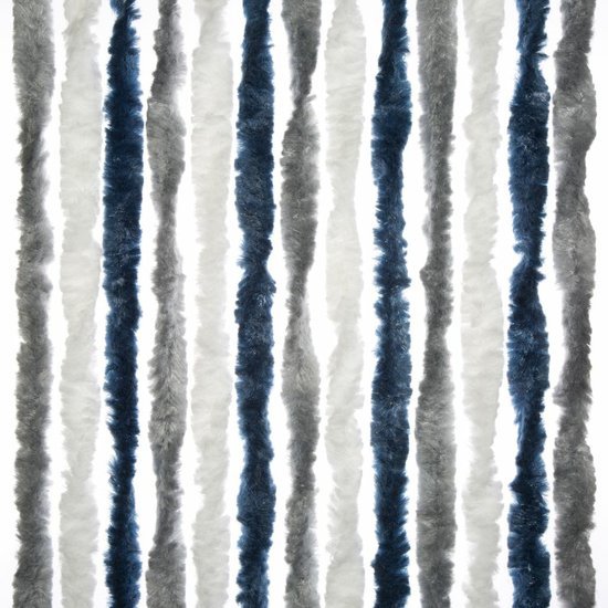 Dekorativní chemlonový závěs x 56 x 205 cm pro dveře obytných aut tmavě modrý - bílý - šedý