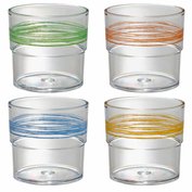 Plastové sklenice Waca Bistro SAN sada 4 kusy různé barvy