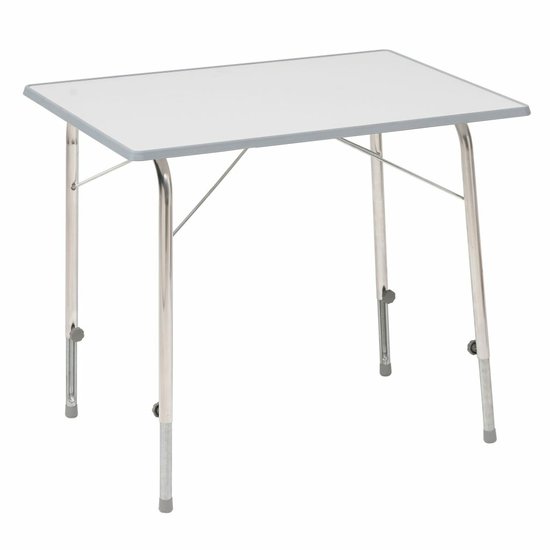 Skládací kempingový stolek Dukdalf Stabilic 1 80 x 60 x 57 - 74 cm světle šedý