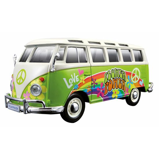 Kovové auto model Maisto VW Bus Samba Hippie Linie délka 18cm